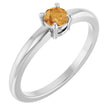 14K White Gold Natural Citrine Ring