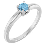 14K White Gold Natural Sky Blue Topaz Ring
