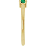 14K Yellow Gold Natural Emerald Ring