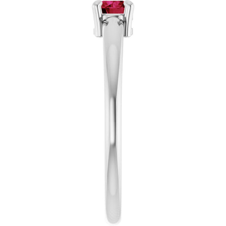 14K White Gold Natural Ruby Ring