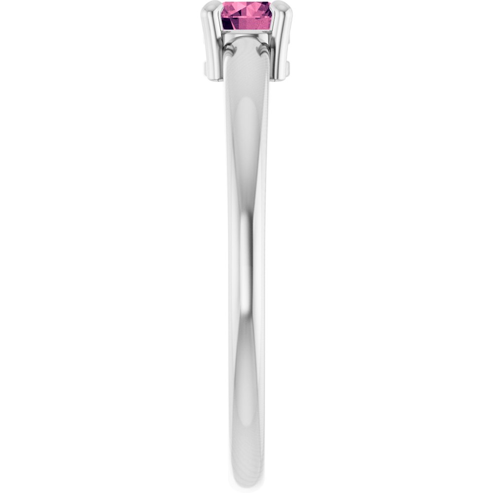 Sterling Silver Natural Pink Tourmaline Ring