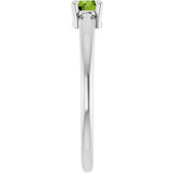 14K White Gold Natural Peridot Ring