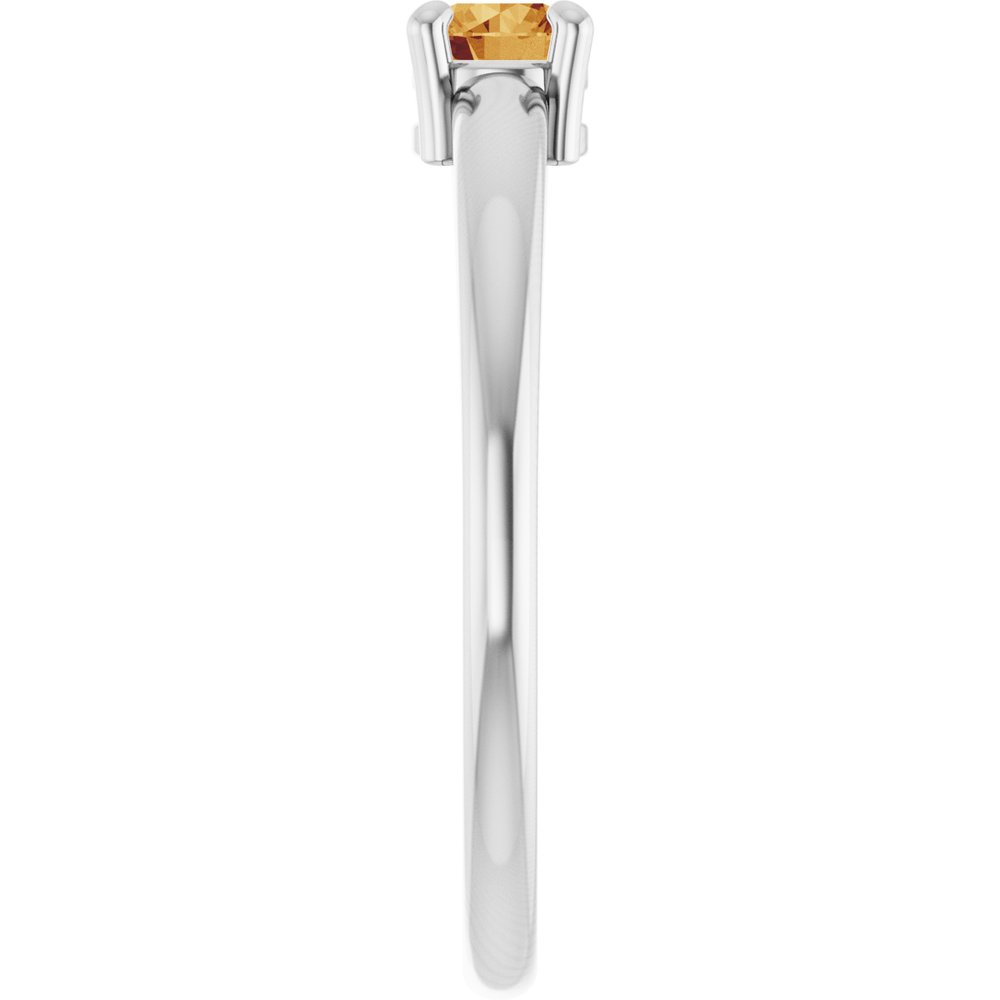 14K White Gold Natural Citrine Ring