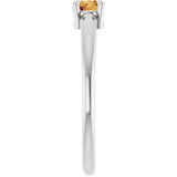 14K White Gold Natural Citrine Ring