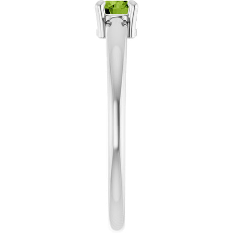 14K White Gold Natural Peridot Ring
