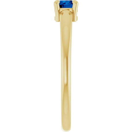 14K Yellow Gold Natural Blue Sapphire Ring