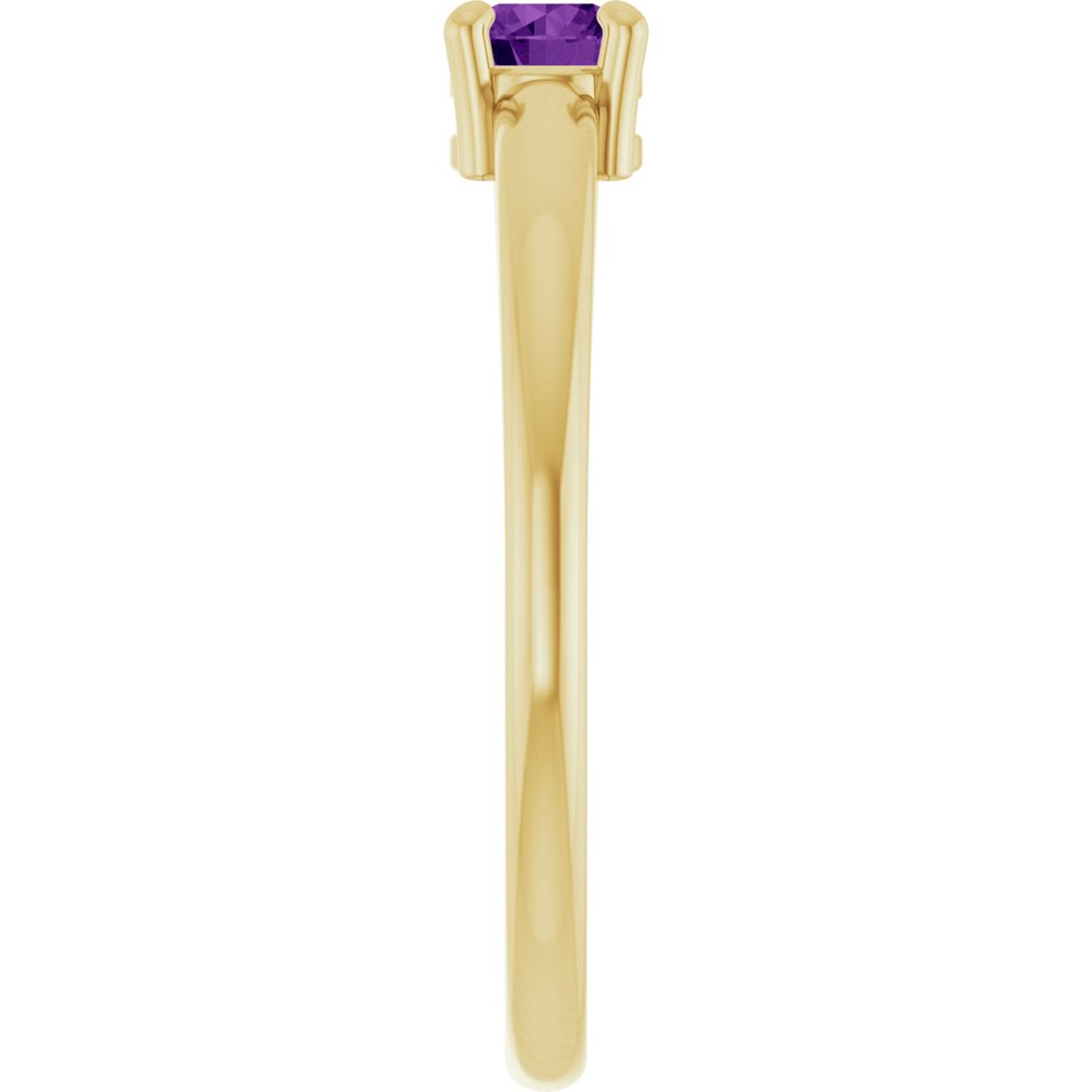 14K Yellow Gold Natural Amethyst Ring