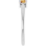 14K White Gold Natural Citrine Ring