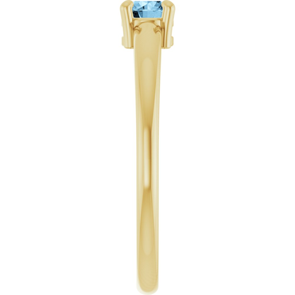 14K Yellow Gold Natural Sky Blue Topaz Ring