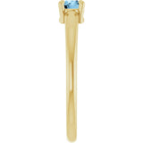 14K Yellow Gold Natural Sky Blue Topaz Ring