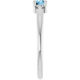 14K White Gold Natural Sky Blue Topaz Ring