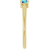 14K Yellow Gold Natural Blue Zircon Ring