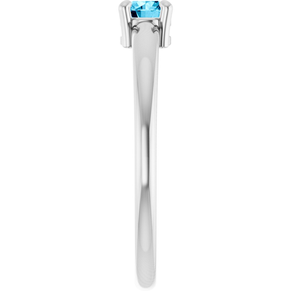 Sterling Silver Natural Aquamarine Ring