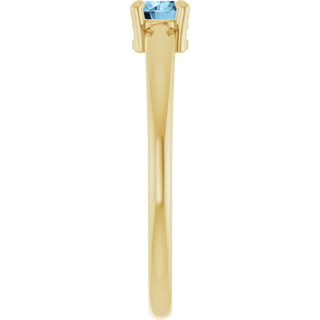 14K Yellow Gold Natural Sky Blue Topaz Ring