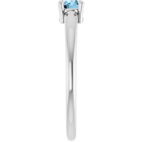 14K White Gold Natural Sky Blue Topaz Ring
