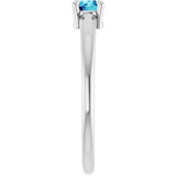 Sterling Silver Natural Blue Zircon Ring