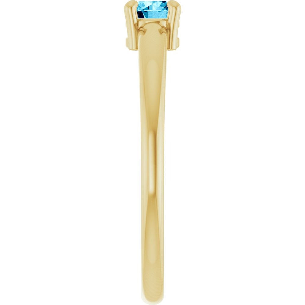 14K Yellow Gold Natural Aquamarine Ring