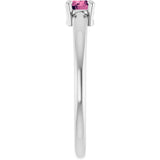 Sterling Silver Natural Pink Tourmaline Ring