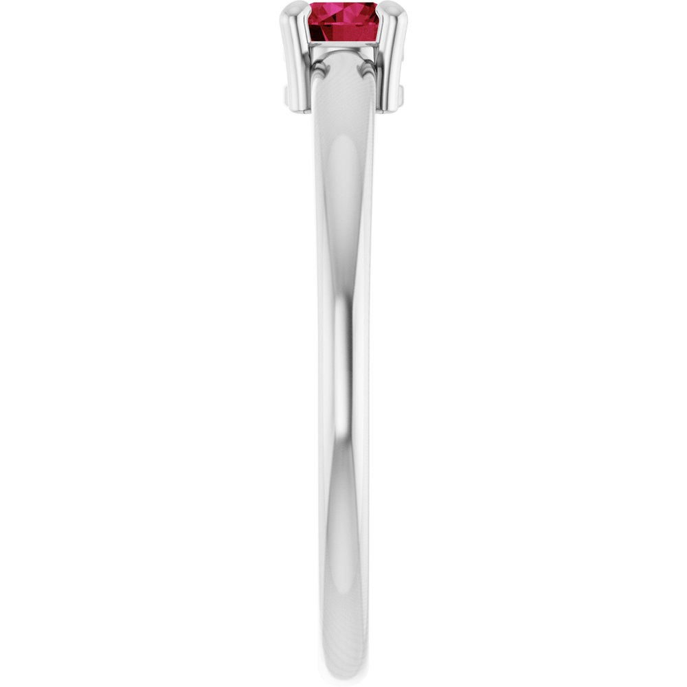 Sterling Silver Natural Ruby Ring