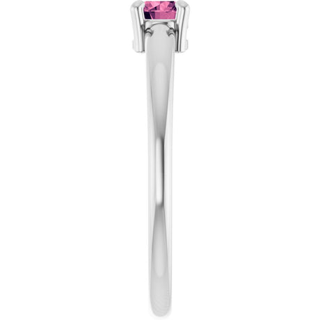 Sterling Silver Natural Pink Tourmaline Ring