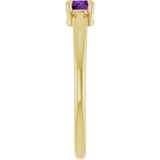 14K Yellow Gold Natural Amethyst Ring