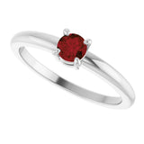 14K White Gold Natural Mozambique Garnet Ring