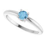 Sterling Silver Natural Sky Blue Topaz Ring