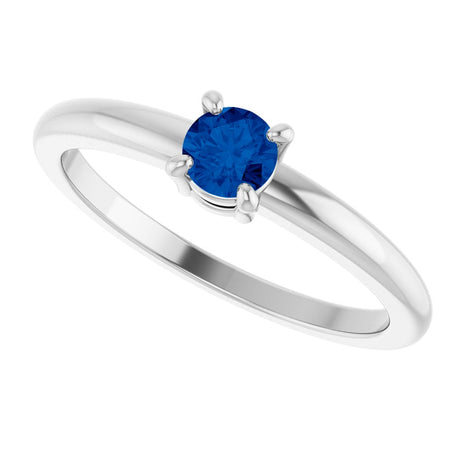 Sterling Silver Natural Blue Sapphire Ring