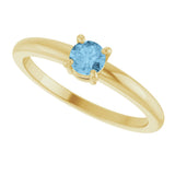 14K Yellow Gold Natural Sky Blue Topaz Ring