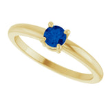 14K Yellow Gold Natural Blue Sapphire Ring