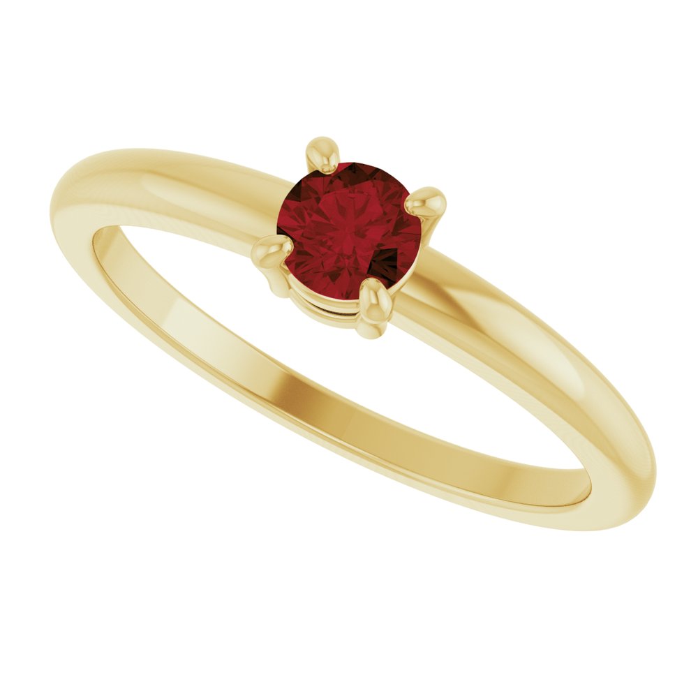14K Yellow Gold Natural Mozambique Garnet Ring