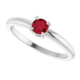 Sterling Silver Natural Ruby Ring