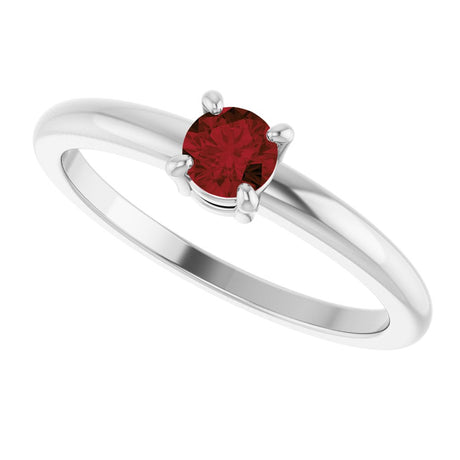 Sterling Silver Natural Mozambique Garnet Ring