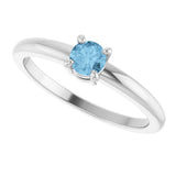 14K White Gold Natural Sky Blue Topaz Ring