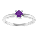 Sterling Silver Natural Amethyst Ring