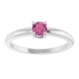 Sterling Silver Natural Pink Tourmaline Ring