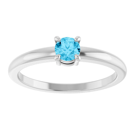 Sterling Silver Natural Aquamarine Ring