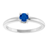 14K White Gold Natural Blue Sapphire Ring