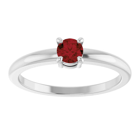Sterling Silver Natural Mozambique Garnet Ring