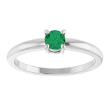 Sterling Silver Natural Emerald Ring
