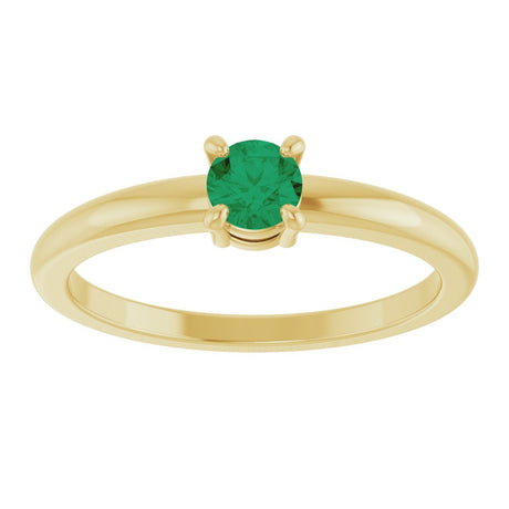 14K Yellow Gold Natural Emerald Ring