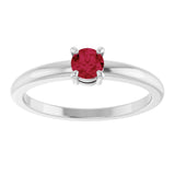 Sterling Silver Natural Ruby Ring