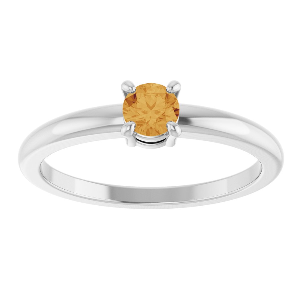 14K White Gold Natural Citrine Ring