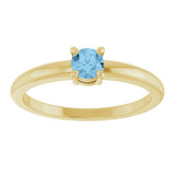 14K Yellow Gold Natural Sky Blue Topaz Ring