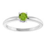 Sterling Silver Natural Peridot Ring