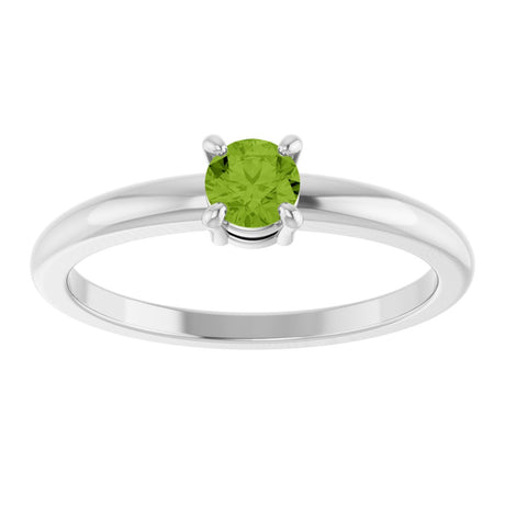 Sterling Silver Natural Peridot Ring
