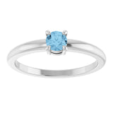14K White Gold Natural Sky Blue Topaz Ring