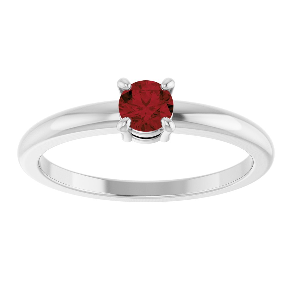 14K White Gold Natural Mozambique Garnet Ring