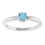 Sterling Silver Natural Sky Blue Topaz Ring