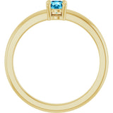 14K Yellow Gold Natural Aquamarine Ring